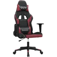 vidaXL Gamingstoel met massagefunctie, zwart en wijnrood, kunstleer
