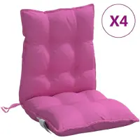 vidaXL Stoelkussens 4 st lage rug oxford stof roze