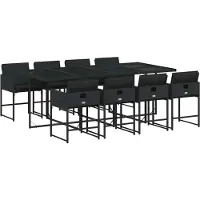 vidaXL 9-delige Tuinset poly rattan zwart