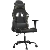 vidaXL Gamingstoel met massagefunctie, zwart, camouflageprint, kunstleer