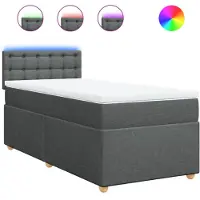 vidaXL Boxspring met matras stof donkergrijs 80x200 cm