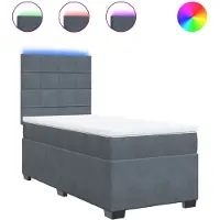 vidaXL Boxspring met matras fluweel donkergrijs 100x200 cm