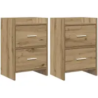 vidaXL Nachttafels 2 st Artisanaal eiken 40 x 30 x 60 cm Bewerkt hout