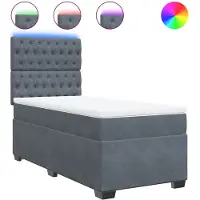 vidaXL Boxspring met matras fluweel donkergrijs 90x190 cm