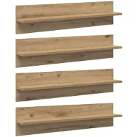 vidaXL Wandplanken 4 st Artisan Eiken 80 x 11,5 x 18 cm Bewerkt hout
