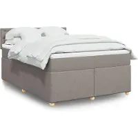vidaXL Boxspring met matras stof taupe 140x200 cm