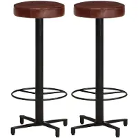 vidaXL Barkrukken 2 st 76 cm echt leer