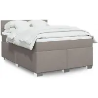 vidaXL Boxspringbed met matras, taupekleurig, 140x190 cm, met stoffen bekleding