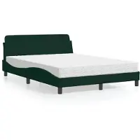 vidaXL Bed met matras "Dover" fluweel donkergroen 120x200 cm