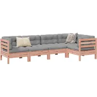 vidaXL 5-delige Loungeset met kussens massief douglas vurenhout