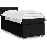 vidaXL Boxspring met matras stof zwart 80x200 cm