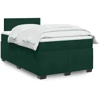 vidaXL Boxspring met matras fluweel donkergroen 120x200 cm
