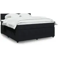 vidaXL Boxspring met matras fluweel zwart 180x200 cm