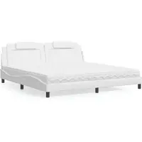 vidaXL Bed "Viana" met matras kunstleer wit 200x200 cm