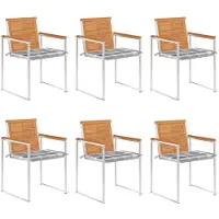 vidaXL Tuinstoelen 6 st met kussens massief acaciahout