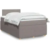 vidaXL Boxspring met matras stof taupe 120x190 cm
