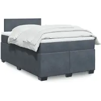 vidaXL Boxspring met matras fluweel donkergrijs 120x190 cm