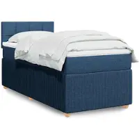 vidaXL Boxspring met matras stof blauw 100x200 cm