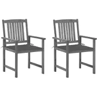 vidaXL Tuinstoelen 2 st met kussens massief acaciahout grijs
