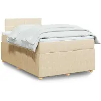 vidaXL Boxspring met matras stof crèmekleurig 120x200 cm