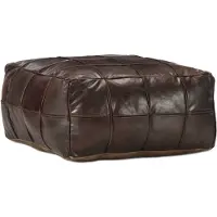 vidaXL Poef 60x60x30 cm echt geitenleer donkerbruin