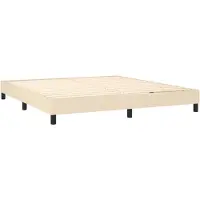 vidaXL Boxspring met matras stof crèmekleurig 180x200 cm