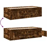 vidaXL Slaapbank met lades zonder matras 75x190 cm gerookt eikenkleur
