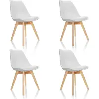 Hjh OFFICE SCANDI 4 stuks per pakket - Vergaderstoel / bezoekerstoel Wit