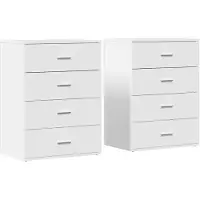 vidaXL Dressoirs 2 st 60x39x80 cm bewerkt hout wit