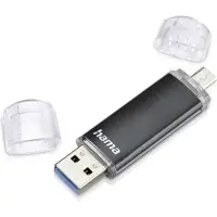Hama Extra USB-geheugen voor smartphone/tablet FlashPen Laeta Twin zwart 128 GB USB 3.1 (Gen 1), Micro USB 2