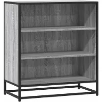 vidaXL Dressoir 68x35x76 cm bewerkt hout en metaal grijs sonoma