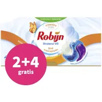 Robijn 2+4 gratis: Wascapsules 3-in-1 Stralend Wit 26 stuks