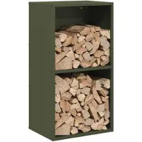 vidaXL Brandhoutrek 40x30x75 cm koudgewalst staal olijfgroen