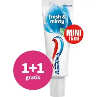 Aquafresh 1+1 Gratis: Tandpasta Fresh & Minty Mini 15 Ml