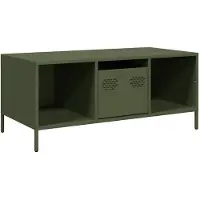 vidaXL Salontafel 101,5x50x43,5 cm koudgewalst staal olijfgroen
