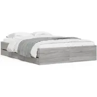vidaXL Bedframe met lades bewerkt hout grijs sonoma eiken 120x190 cm