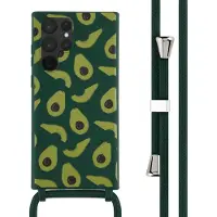 IMoshion Siliconen design hoesje met koord voor de Samsung Galaxy S22 Ultra - Avocado Green