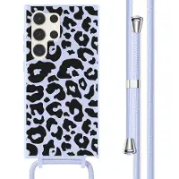 IMoshion Siliconen design hoesje met koord voor de Samsung Galaxy S23 Ultra - Animal Lila