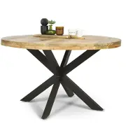 Bommel Wonen Eettafel Yucca - rond 120 cm - Mangohout Naturel - sale