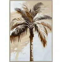 Bommel Wonen Schilderij Palm - 80x120 cm - Beige / Bruin