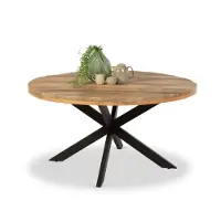 Bommel Wonen Eettafel Yucca - rond 150 cm - Mangohout Naturel - sale