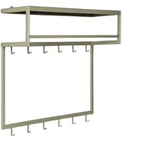 Bommel Wonen Kapstok Klaas - 90 cm - hoedenplank - 12 (2x6) haken - metaal Groen