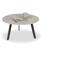 De Bommel Meubelen Salontafel Salerno - rond 70 cm - keramiek Karaya Grijs - sale - OP=OP