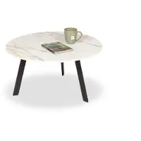 De Bommel Meubelen Salontafel Salerno - rond 70 cm - keramiek Gilt White (mat) - sale - OP=OP