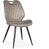 Bommel Wonen Eetkamerstoel Mattis - microleder Oxx Clay - handgreep - poot zwart - sale - OP=OP