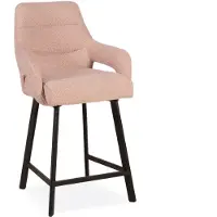 Bommel Wonen Barstoel Kendra - zithoogte 65 cm - stof Rhythm Blossom - armleuning - pocketvering - poot zwart