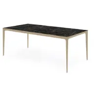Bommel Wonen Eettafel (160x90cm) Vito - Marmer Antraciet & Metaal Taupe