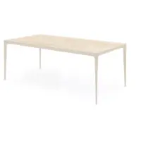Bommel Wonen Eettafel (160x90cm) Vito - Travertin & Metaal Pepper White