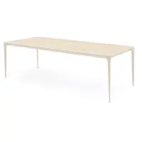 Bommel Wonen Eettafel (200x100cm) Vito - Travertin & Metaal Pepper White