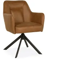 Bommel Wonen Armstoel Salina - draaibaar - microleder Oxx Camel - pocketvering - handgreep